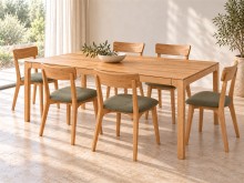 Rozkládací dubový jídelní stůl 200+2x50 cm Ovolo